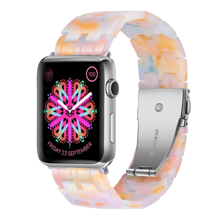 Five-bead Resin Watch Band For Apple Watch Ultra 49mm&Watch Ultra 2 49mm / Series 9&8&7 45mm / SE 3&SE 2&6&SE&5&4 44mm / 3&2&1 42mm(Color Pink) by bashfashion