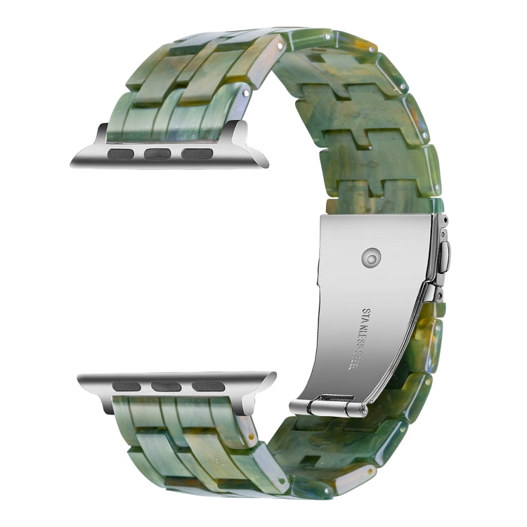 Five-bead Resin Watch Band For Apple Watch Ultra 49mm&Watch Ultra 2 49mm / Series 9&8&7 45mm / SE 3&SE 2&6&SE&5&4 44mm / 3&2&1 42mm(Aurora Green) by bashfashion