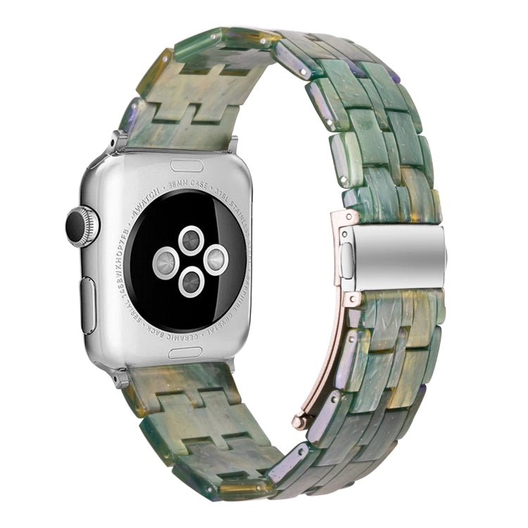 Five-bead Resin Watch Band For Apple Watch Ultra 49mm&Watch Ultra 2 49mm / Series 9&8&7 45mm / SE 3&SE 2&6&SE&5&4 44mm / 3&2&1 42mm(Aurora Green) by bashfashion