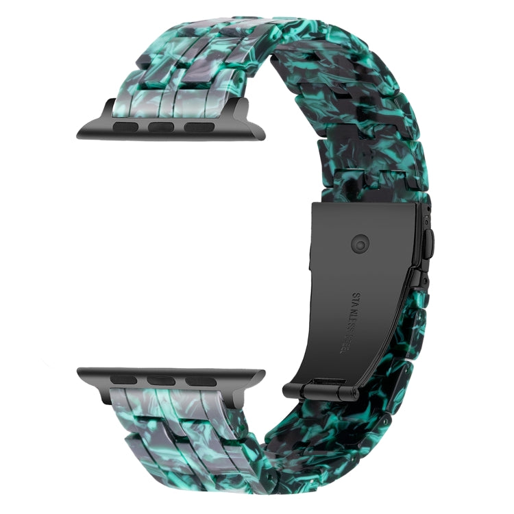 Five-bead Resin Watch Band For Apple Watch Ultra 49mm&Watch Ultra 2 49mm / Series 9&8&7 45mm / SE 3&SE 2&6&SE&5&4 44mm / 3&2&1 42mm(Claw Green) by bashfashion