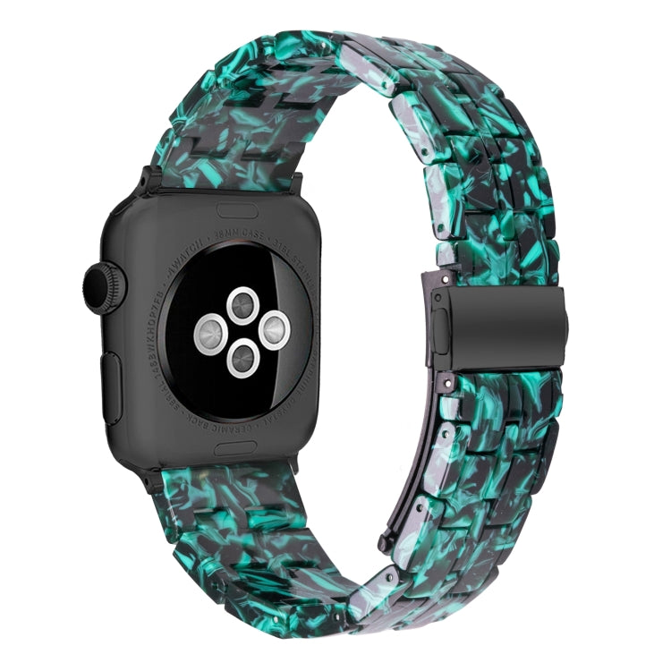Five-bead Resin Watch Band For Apple Watch Ultra 49mm&Watch Ultra 2 49mm / Series 9&8&7 45mm / SE 3&SE 2&6&SE&5&4 44mm / 3&2&1 42mm(Claw Green) by bashfashion