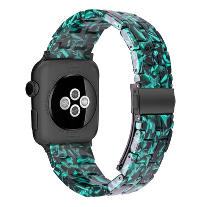 Five-bead Resin Watch Band For Apple Watch Ultra 49mm&Watch Ultra 2 49mm / Series 9&8&7 45mm / SE 3&SE 2&6&SE&5&4 44mm / 3&2&1 42mm(Claw Green) by bashfashion