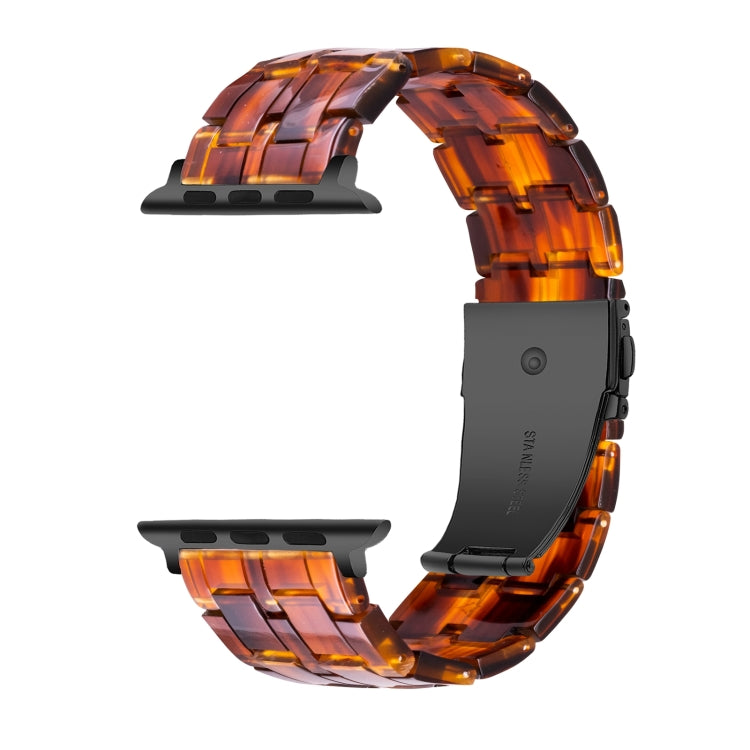 Five-bead Resin Watch Band For Apple Watch Ultra 49mm&Watch Ultra 2 49mm / Series 9&8&7 45mm / SE 3&SE 2&6&SE&5&4 44mm / 3&2&1 42mm(Caramel) by bashfashion