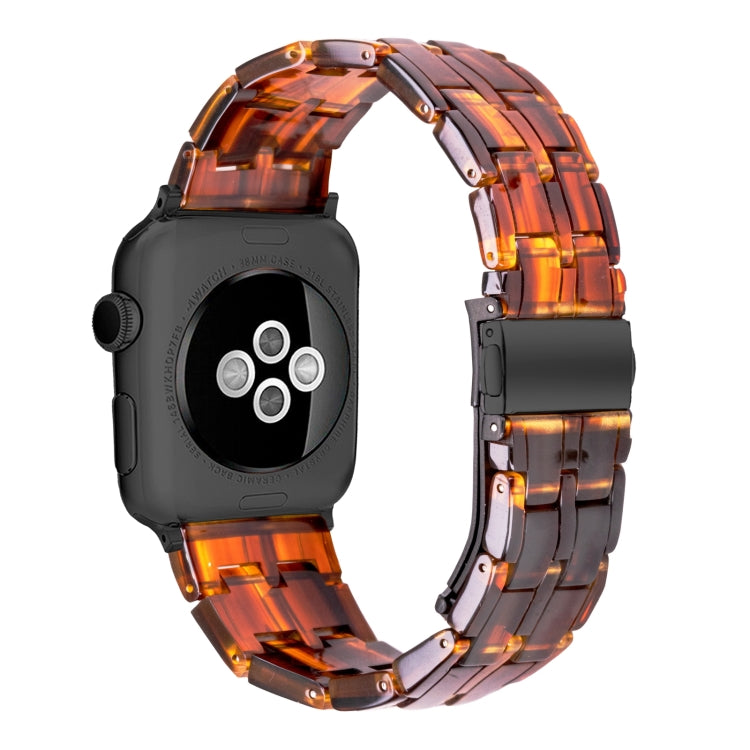 Five-bead Resin Watch Band For Apple Watch Ultra 49mm&Watch Ultra 2 49mm / Series 9&8&7 45mm / SE 3&SE 2&6&SE&5&4 44mm / 3&2&1 42mm(Caramel) by bashfashion