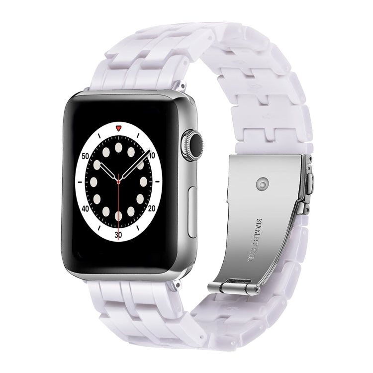 Five-bead Resin Watch Band For Apple Watch Ultra 49mm&Watch Ultra 2 49mm / Series 9&8&7 45mm / SE 3&SE 2&6&SE&5&4 44mm / 3&2&1 42mm(Starlight White) by bashfashion