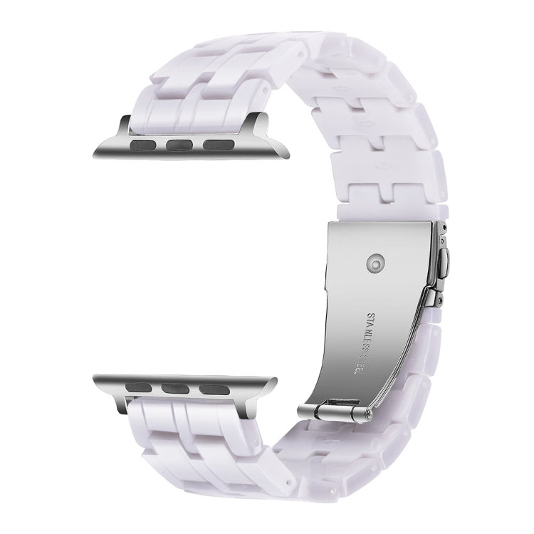 Five-bead Resin Watch Band For Apple Watch Ultra 49mm&Watch Ultra 2 49mm / Series 9&8&7 45mm / SE 3&SE 2&6&SE&5&4 44mm / 3&2&1 42mm(Starlight White) by bashfashion