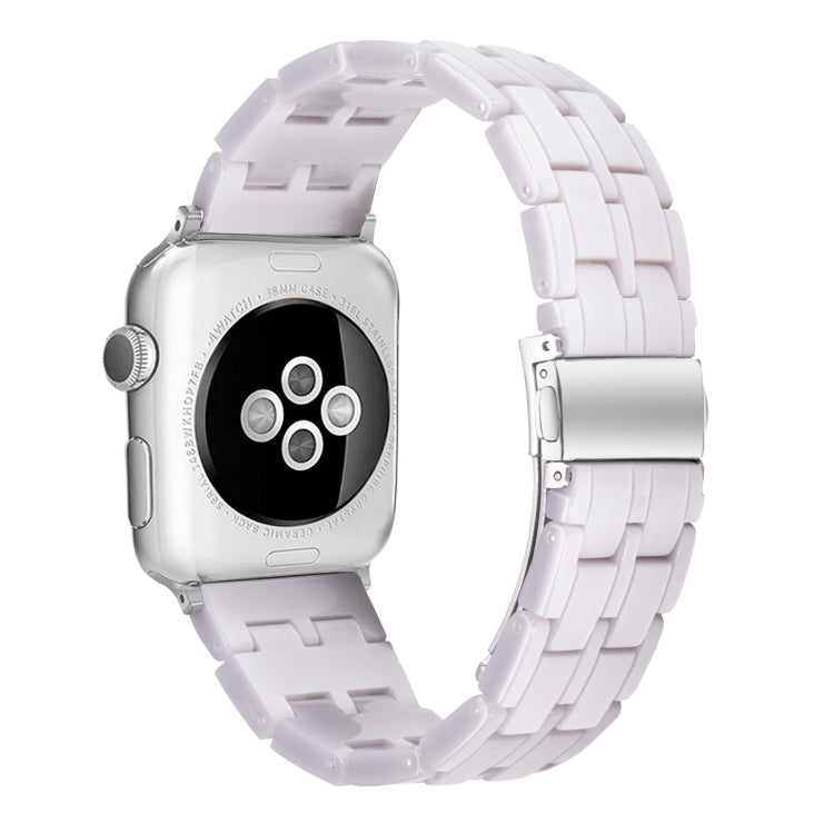Five-bead Resin Watch Band For Apple Watch Ultra 49mm&Watch Ultra 2 49mm / Series 9&8&7 45mm / SE 3&SE 2&6&SE&5&4 44mm / 3&2&1 42mm(Starlight White) by bashfashion
