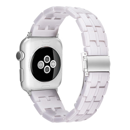 Five-bead Resin Watch Band For Apple Watch Ultra 49mm&Watch Ultra 2 49mm / Series 9&8&7 45mm / SE 3&SE 2&6&SE&5&4 44mm / 3&2&1 42mm(Starlight White) by bashfashion