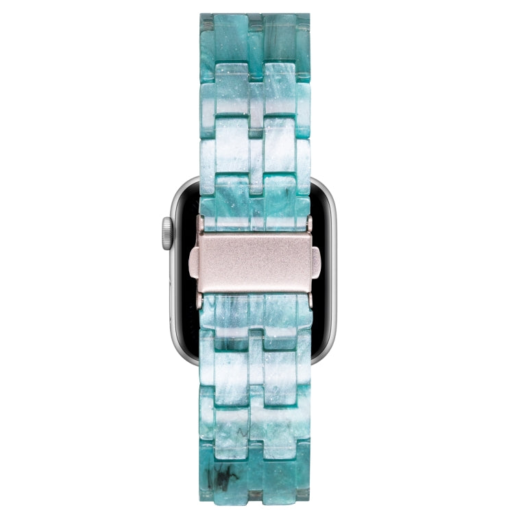 Five-bead Resin Watch Band For Apple Watch Ultra 49mm&Watch Ultra 2 49mm / Series 9&8&7 45mm / SE 3&SE 2&6&SE&5&4 44mm / 3&2&1 42mm(Milky Way Green) by bashfashion