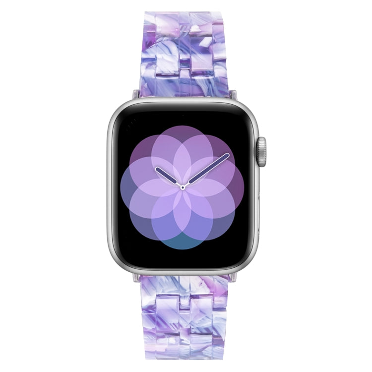 Five-bead Resin Watch Band For Apple Watch Ultra 49mm&Watch Ultra 2 49mm / Series 9&8&7 45mm / SE 3&SE 2&6&SE&5&4 44mm / 3&2&1 42mm(Purple Texture) by bashfashion