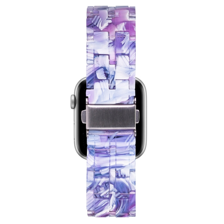 Five-bead Resin Watch Band For Apple Watch Ultra 49mm&Watch Ultra 2 49mm / Series 9&8&7 45mm / SE 3&SE 2&6&SE&5&4 44mm / 3&2&1 42mm(Purple Texture) by bashfashion