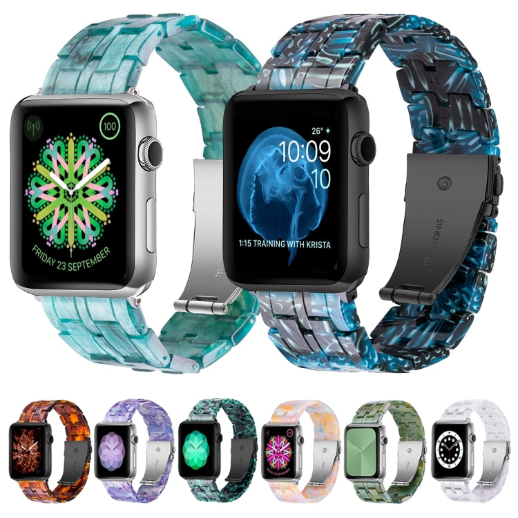Five-bead Resin Watch Band For Apple Watch Ultra 49mm&Watch Ultra 2 49mm / Series 9&8&7 45mm / SE 3&SE 2&6&SE&5&4 44mm / 3&2&1 42mm(Starlight White) by bashfashion