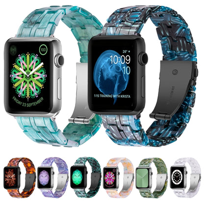 Five-bead Resin Watch Band For Apple Watch Ultra 49mm&Watch Ultra 2 49mm / Series 9&8&7 45mm / SE 3&SE 2&6&SE&5&4 44mm / 3&2&1 42mm(Starlight White) by bashfashion