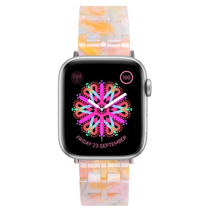 Five-bead Resin Watch Band For Apple Watch Series 9&8&7 41mm / SE 3&SE 2&6&SE&5&4 40mm / 3&2&1 38mm(Color Pink) by bashfashion