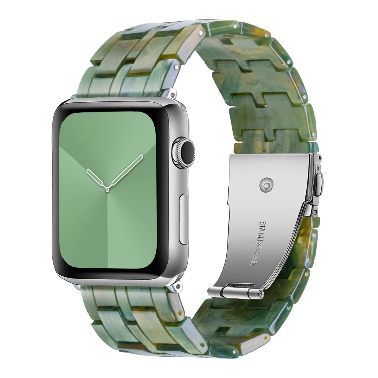 Five-bead Resin Watch Band For Apple Watch Series 9&8&7 41mm / SE 3&SE 2&6&SE&5&4 40mm / 3&2&1 38mm(Aurora Green) by bashfashion