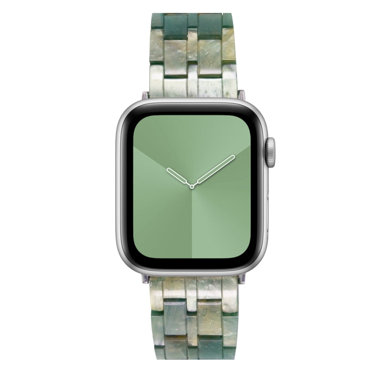 Five-bead Resin Watch Band For Apple Watch Series 9&8&7 41mm / SE 3&SE 2&6&SE&5&4 40mm / 3&2&1 38mm(Aurora Green) by bashfashion
