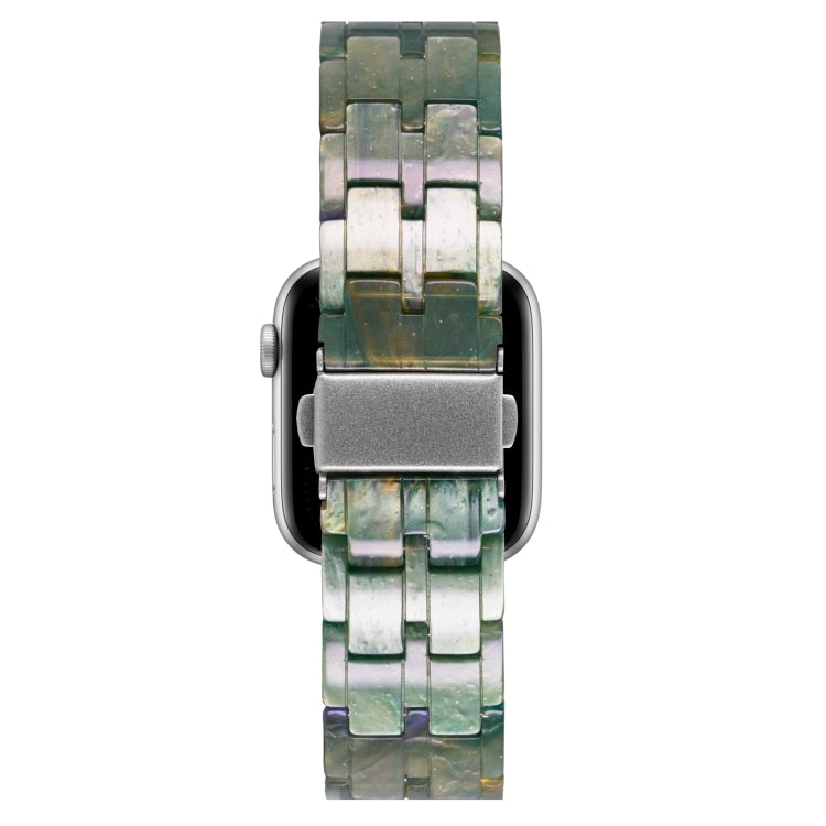 Five-bead Resin Watch Band For Apple Watch Series 9&8&7 41mm / SE 3&SE 2&6&SE&5&4 40mm / 3&2&1 38mm(Aurora Green) by bashfashion