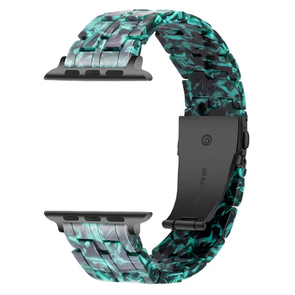 Five-bead Resin Watch Band For Apple Watch Series 9&8&7 41mm / SE 3&SE 2&6&SE&5&4 40mm / 3&2&1 38mm(Claw Green) by bashfashion