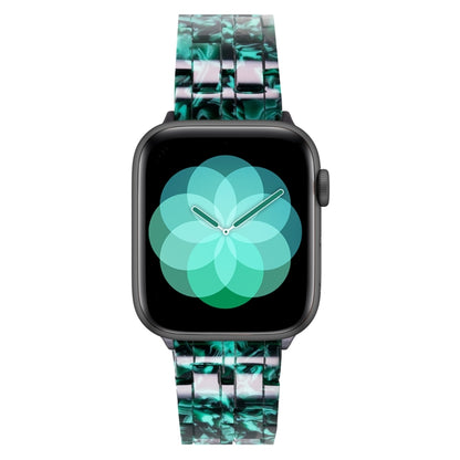 Five-bead Resin Watch Band For Apple Watch Series 9&8&7 41mm / SE 3&SE 2&6&SE&5&4 40mm / 3&2&1 38mm(Claw Green) by bashfashion