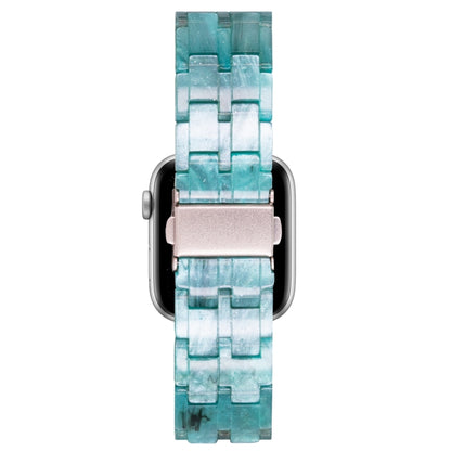 Five-bead Resin Watch Band For Apple Watch Series 9&8&7 41mm / SE 3&SE 2&6&SE&5&4 40mm / 3&2&1 38mm(Milky Way Green) by bashfashion
