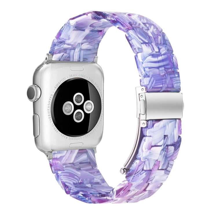 Five-bead Resin Watch Band For Apple Watch Series 9&8&7 41mm / SE 3&SE 2&6&SE&5&4 40mm / 3&2&1 38mm(Purple Texture) by bashfashion