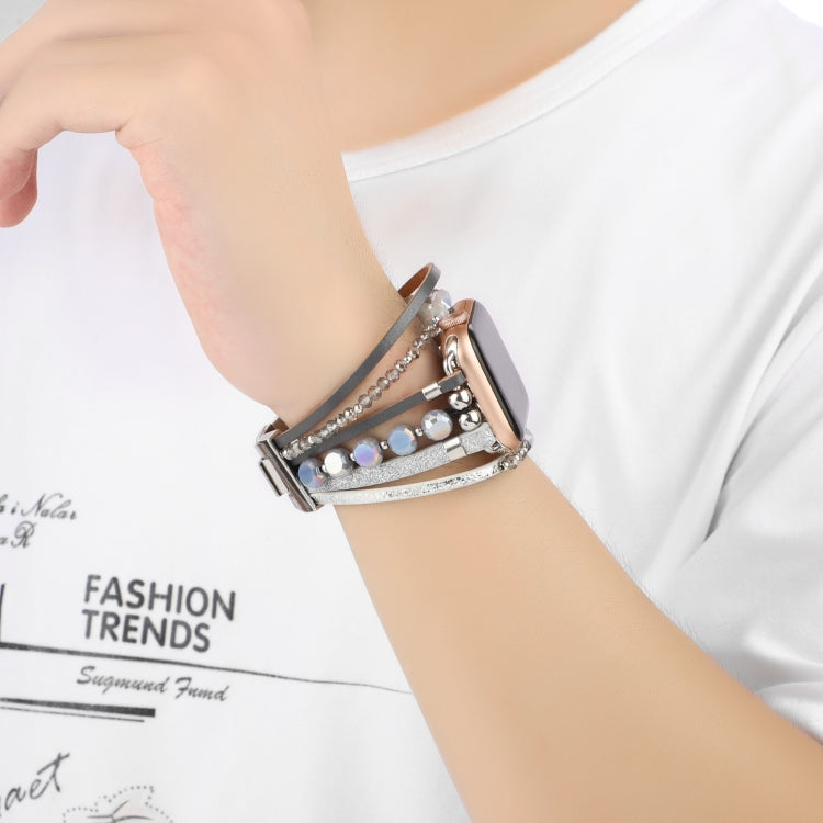 Jewelry Watch Band For Apple Watch Ultra 49mm&Watch Ultra 2 49mm / Series 9&8&7 45mm / SE 3&SE 2&6&SE&5&4 44mm / 3&2&1 42mm(Silver) by bashfashion