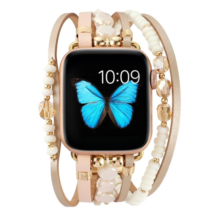 Jewelry Watch Band For Apple Watch Series 9&8&7 41mm / SE 3&SE 2&6&SE&5&4 40mm / 3&2&1 38mm(Gold) by bashfashion