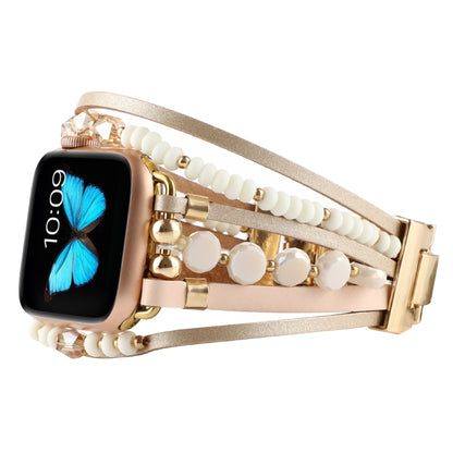 Jewelry Watch Band For Apple Watch Series 9&8&7 41mm / SE 3&SE 2&6&SE&5&4 40mm / 3&2&1 38mm(Gold) by bashfashion