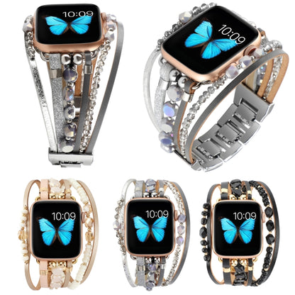 Jewelry Watch Band For Apple Watch Series 9&8&7 41mm / SE 3&SE 2&6&SE&5&4 40mm / 3&2&1 38mm(Gold) by bashfashion