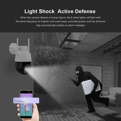 SriHome SH041 5.0MP 20X Optical Zoom 2.4G/5G WiFi IP66Waterproof AI Auto Tracking H.265 Video Surveillance, Plug Type:EU Plug(White) by bashfashion