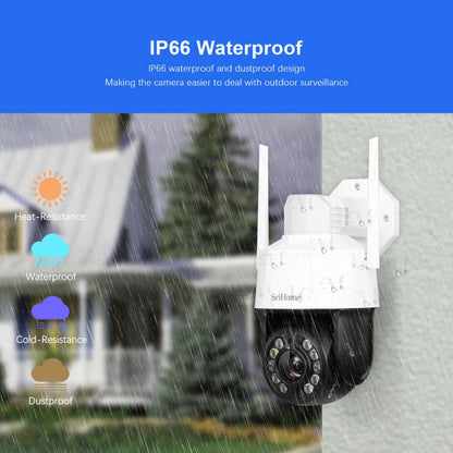 SriHome SH041 5.0MP 20X Optical Zoom 2.4G/5G WiFi IP66Waterproof AI Auto Tracking H.265 Video Surveillance, Plug Type:EU Plug(White) by bashfashion