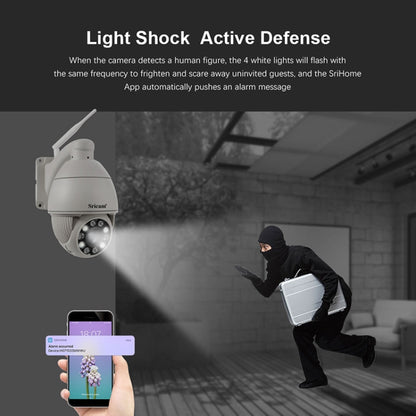 Sricam SP008C 5MP 10X Zoom IP66 Waterproof CCTV WiFi IP Camera Monitor, Plug Type:UK Plug(White) by Sricam