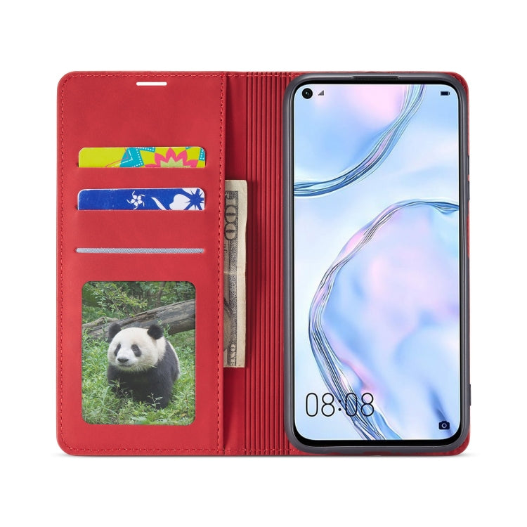 For Huawei P40 Lite / nova 6 SE Forwenw Dream Series Oil Edge Strong Magnetism Horizontal Flip Leather Case with Holder & Card Slots & Wallet & Photo Frame(Red) by Forwenw