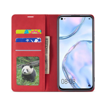 For Huawei P40 Lite / nova 6 SE Forwenw Dream Series Oil Edge Strong Magnetism Horizontal Flip Leather Case with Holder & Card Slots & Wallet & Photo Frame(Red) by Forwenw