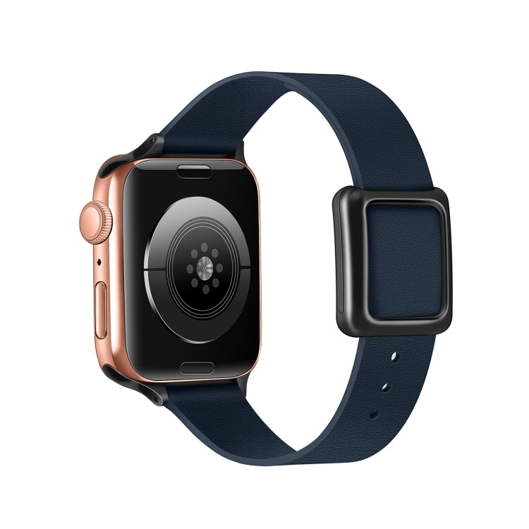 Magnetic Black Square Buckle Watch Band For Apple Watch Ultra 49mm&Watch Ultra 2 49mm / Series 9&8&7 45mm / SE 3&SE 2&6&SE&5&4 44mm / 3&2&1 42mm(Midnight Blue) by bashfashion