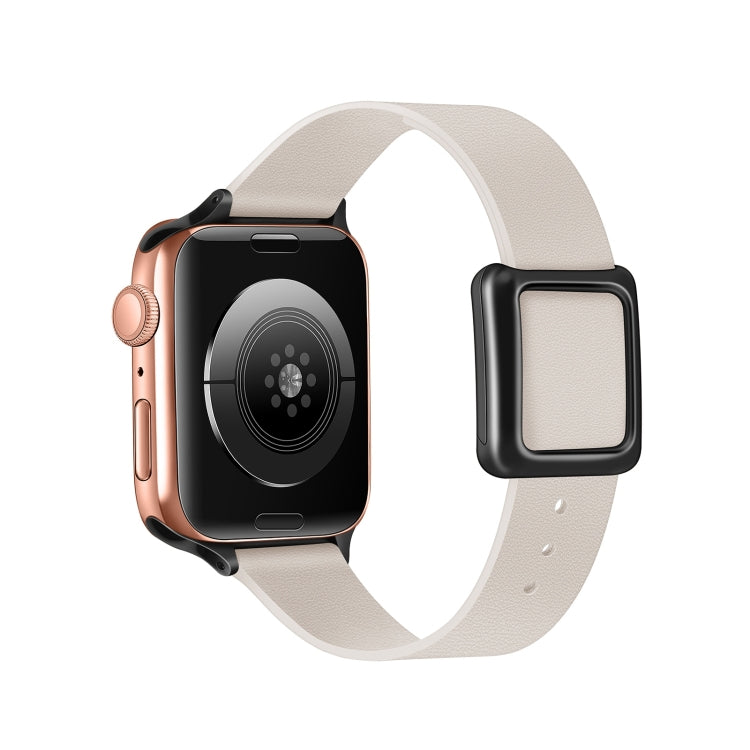 Magnetic Black Square Buckle Watch Band For Apple Watch Ultra 49mm&Watch Ultra 2 49mm / Series 9&8&7 45mm / SE 3&SE 2&6&SE&5&4 44mm / 3&2&1 42mm(Starlight) by bashfashion