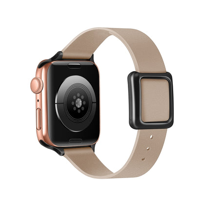 Magnetic Black Square Buckle Watch Band For Apple Watch Ultra 49mm&Watch Ultra 2 49mm / Series 9&8&7 45mm / SE 3&SE 2&6&SE&5&4 44mm / 3&2&1 42mm(Apricot) by bashfashion