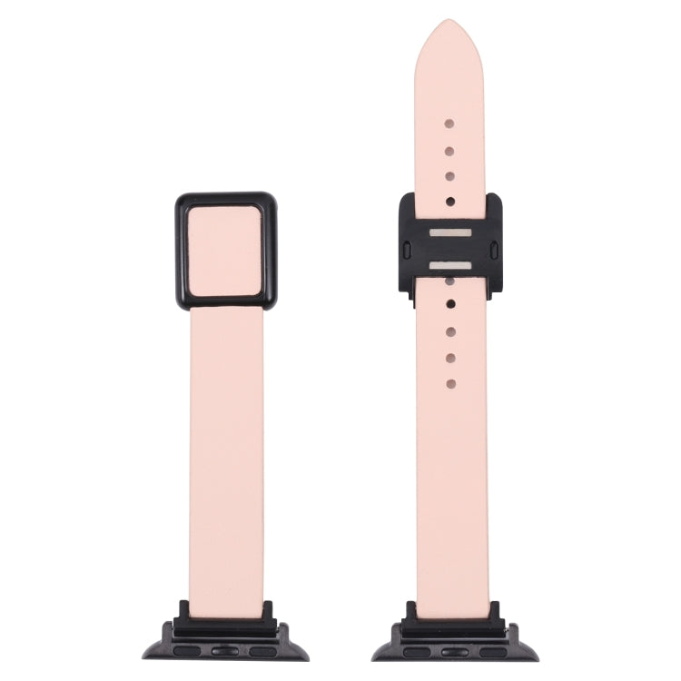 Magnetic Black Square Buckle Watch Band For Apple Watch Ultra 49mm&Watch Ultra 2 49mm / Series 9&8&7 45mm / SE 3&SE 2&6&SE&5&4 44mm / 3&2&1 42mm(Pink) by bashfashion