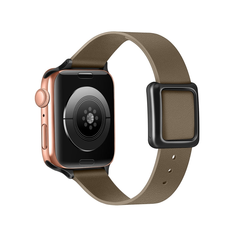 Magnetic Black Square Buckle Watch Band For Apple Watch Series 9&8&7 41mm / SE 3&SE 2&6&SE&5&4 40mm / 3&2&1 38mm(Dust-color) by bashfashion