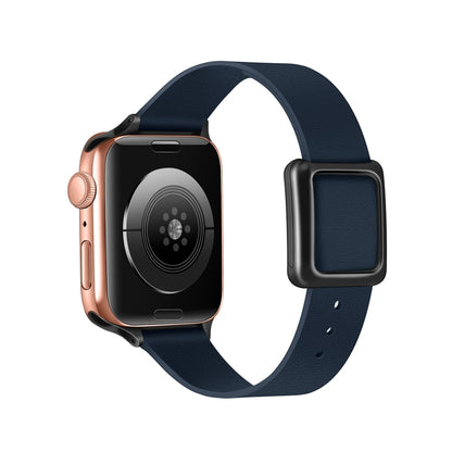 Magnetic Black Square Buckle Watch Band For Apple Watch Series 9&8&7 41mm / SE 3&SE 2&6&SE&5&4 40mm / 3&2&1 38mm(Midnight Blue) by bashfashion