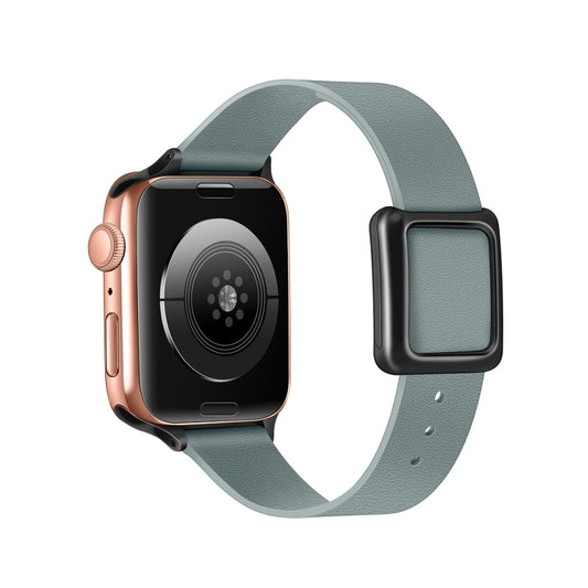 Magnetic Black Square Buckle Watch Band For Apple Watch Series 9&8&7 41mm / SE 3&SE 2&6&SE&5&4 40mm / 3&2&1 38mm(Flaxen) by bashfashion