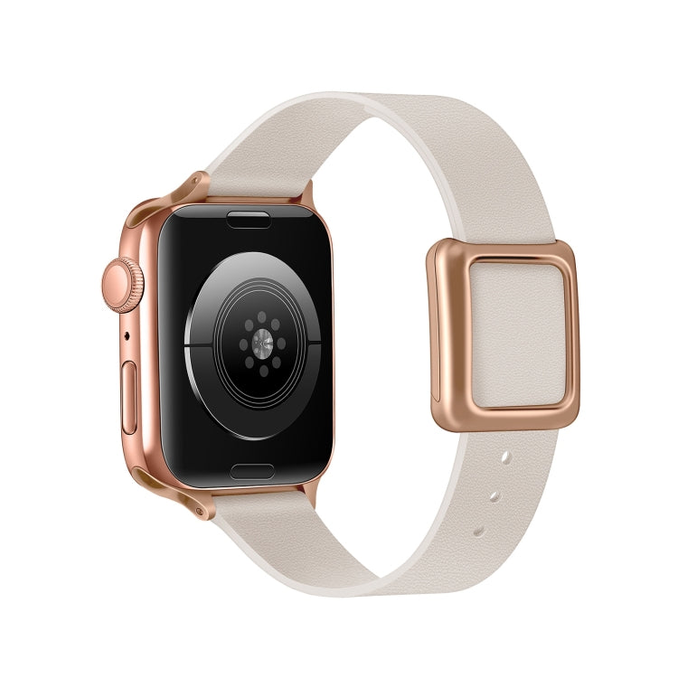 Magnetic Rose Gold Square Buckle Watch Band For Apple Watch Ultra 49mm&Watch Ultra 2 49mm / Series 9&8&7 45mm / SE 3&SE 2&6&SE&5&4 44mm / 3&2&1 42mm(Starlight) by bashfashion