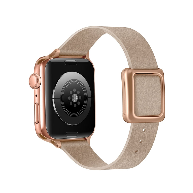 Magnetic Rose Gold Square Buckle Watch Band For Apple Watch Ultra 49mm&Watch Ultra 2 49mm / Series 9&8&7 45mm / SE 3&SE 2&6&SE&5&4 44mm / 3&2&1 42mm(Apricot) by bashfashion