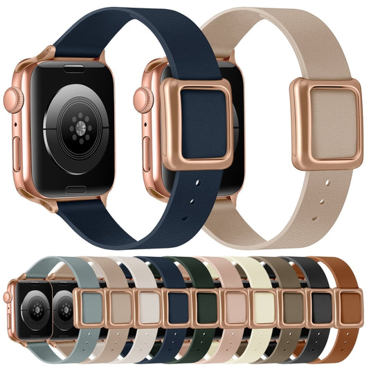 Magnetic Rose Gold Square Buckle Watch Band For Apple Watch Series 9&8&7 41mm / SE 3&SE 2&6&SE&5&4 40mm / 3&2&1 38mm(Pink) by bashfashion