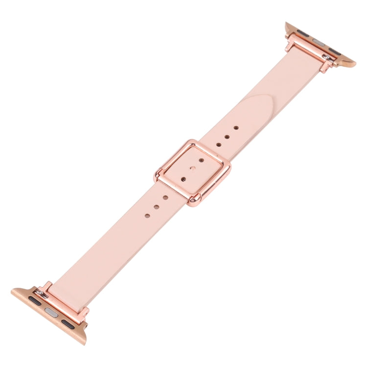 Magnetic Rose Gold Square Buckle Watch Band For Apple Watch Series 9&8&7 41mm / SE 3&SE 2&6&SE&5&4 40mm / 3&2&1 38mm(Beige) by bashfashion