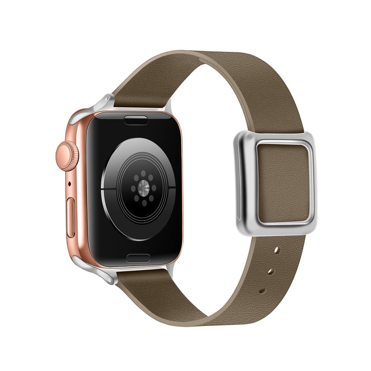 Magnetic Silver Square Buckle Watch Band For Apple Watch Ultra 49mm&Watch Ultra 2 49mm / Series 9&8&7 45mm / SE 3&SE 2&6&SE&5&4 44mm / 3&2&1 42mm(Dust-color) by bashfashion