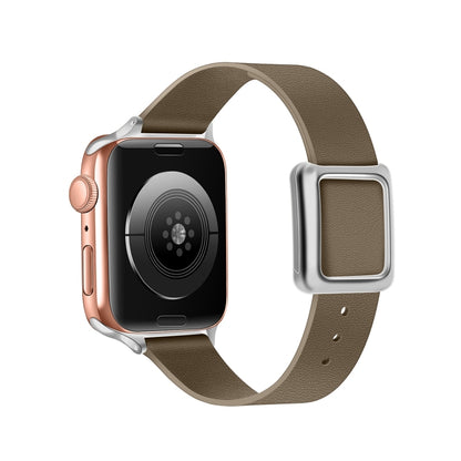 Magnetic Silver Square Buckle Watch Band For Apple Watch Ultra 49mm&Watch Ultra 2 49mm / Series 9&8&7 45mm / SE 3&SE 2&6&SE&5&4 44mm / 3&2&1 42mm(Dust-color) by bashfashion