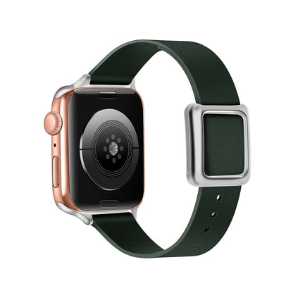 Magnetic Silver Square Buckle Watch Band For Apple Watch Ultra 49mm&Watch Ultra 2 49mm / Series 9&8&7 45mm / SE 3&SE 2&6&SE&5&4 44mm / 3&2&1 42mm(Fir Green) by bashfashion