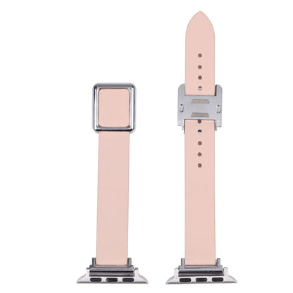 Magnetic Silver Square Buckle Watch Band For Apple Watch Ultra 49mm&Watch Ultra 2 49mm / Series 9&8&7 45mm / SE 3&SE 2&6&SE&5&4 44mm / 3&2&1 42mm(Pink) by bashfashion