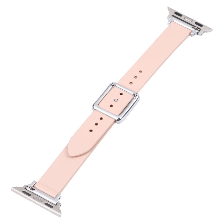 Magnetic Silver Square Buckle Watch Band For Apple Watch Series 9&8&7 41mm / SE 3&SE 2&6&SE&5&4 40mm / 3&2&1 38mm(Flaxen) by bashfashion